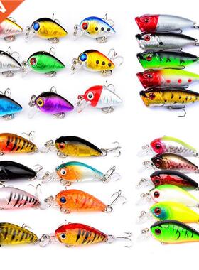 Mixed Cors Fishing Lure Kit Minnow Baits Set Wobbler Crank