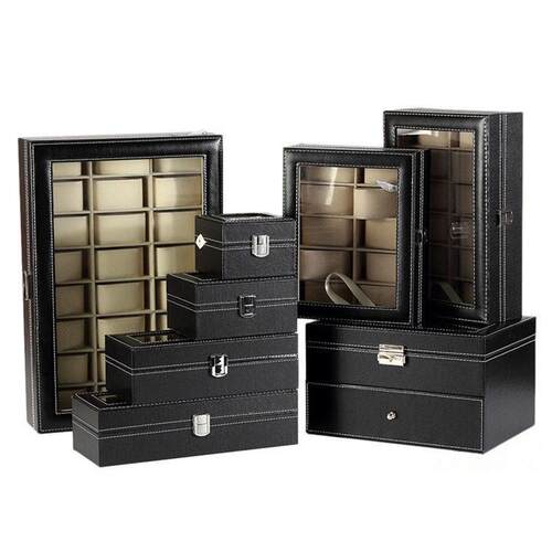 2/6/10/12 Slots PU Leather Watch Storage Box Organizer New M