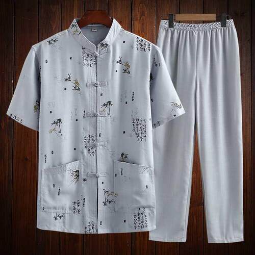 Chinese wind sleeve men's suits middle-aged and old cotton a