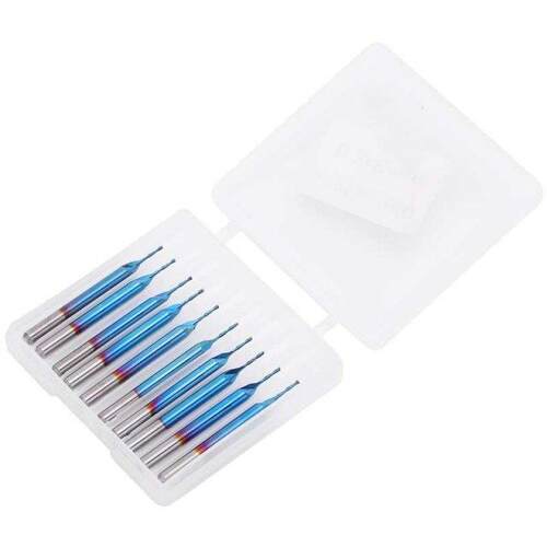 Woodworking 10pcs 3.175mm Blue Coated Spiral Ball Nose End R
