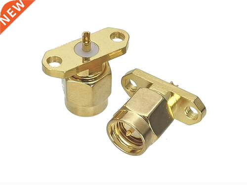 1Pcs Connector SMA Male Plug 2-Holes Flange Solder Deck Moun