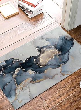 Marble Texture Ink Painting Golden Lines Doormats Home