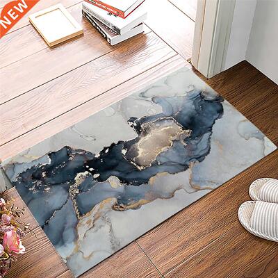 Marble Texture Ink Painting Golden Lines Doormats Home