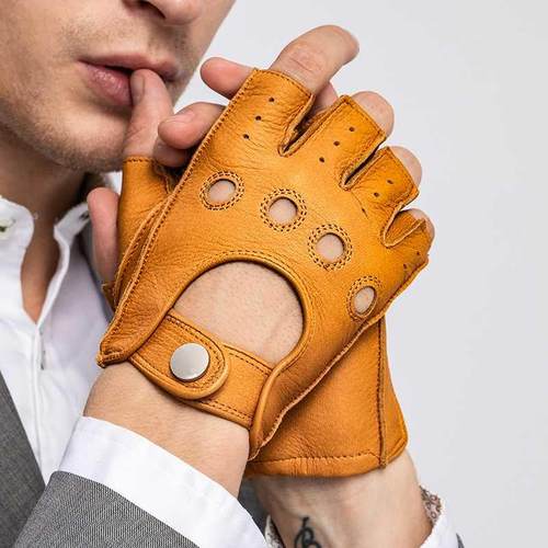 New Arrival Spring Men's Genuine Leather Gloves Driving Unli