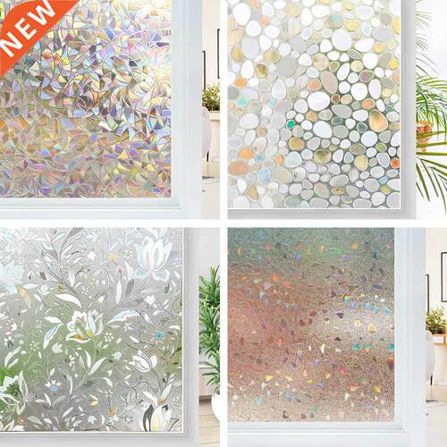 Mul-size Rainbow Window Film 3D Ecology Non Toxic Glass Viny