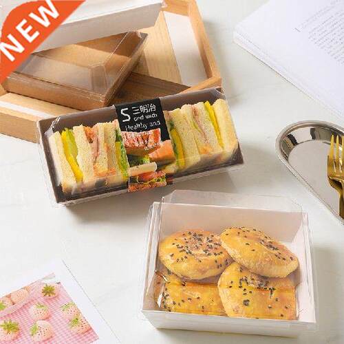 10Pcs Rectangular Sandwich Wrapping Box Cake Bread Snack