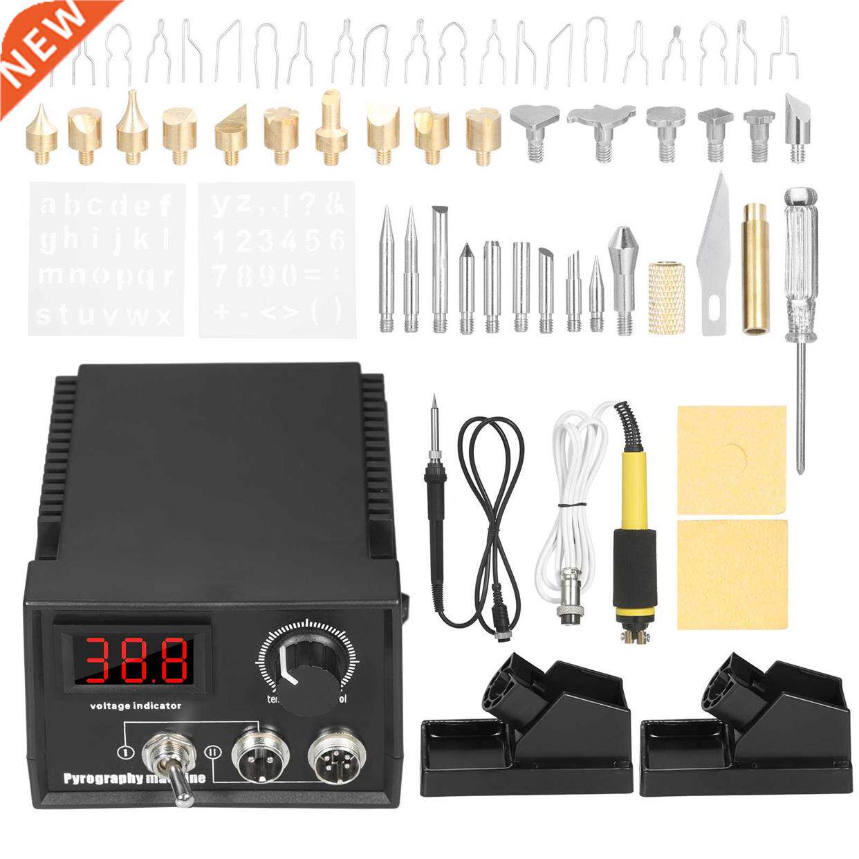 60W 110V/220V Pyrography Pen Burning Machine Adjustable Temp