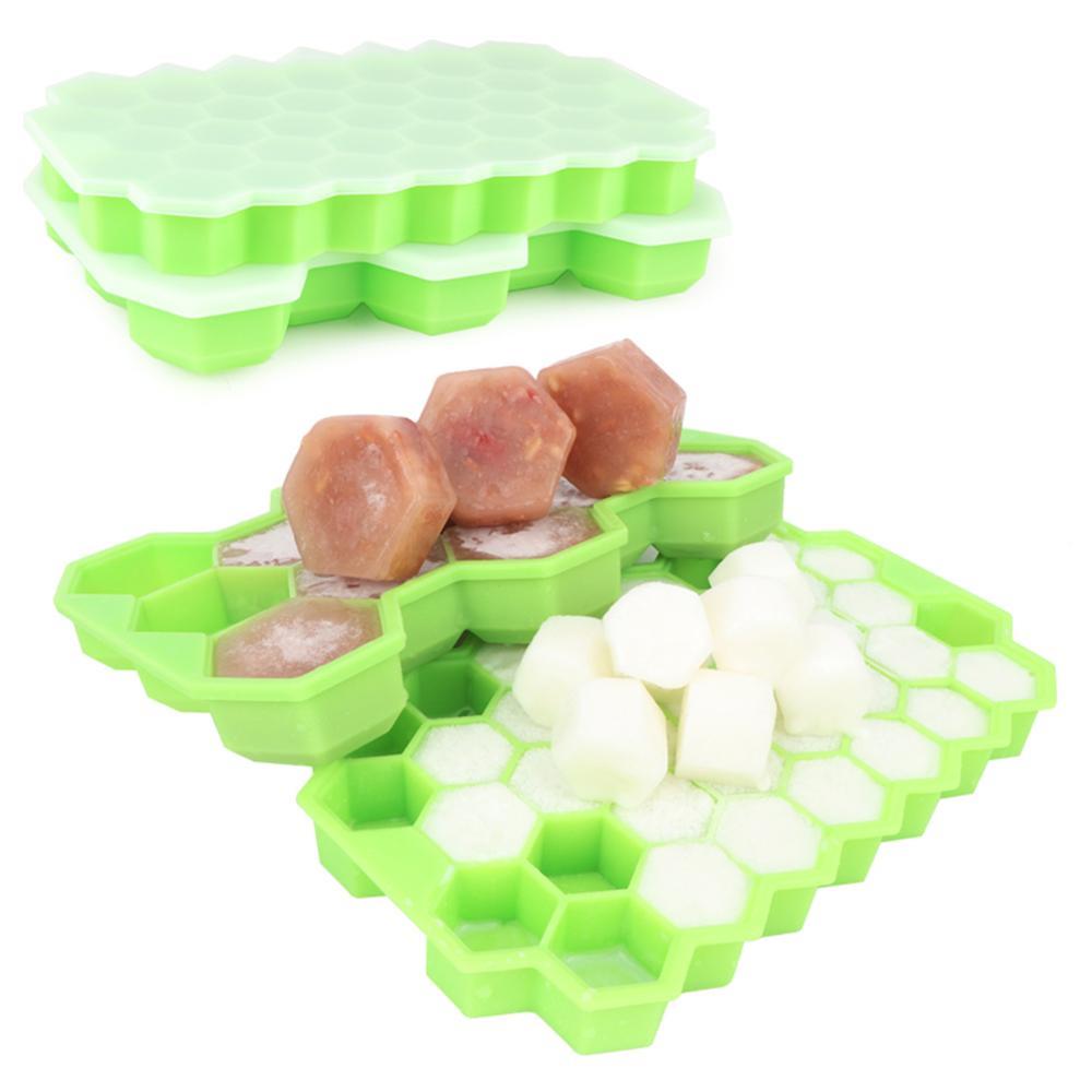 2pcs Honeycomb Ice Cube Tray 37 Cubes Silicone Ice Cube