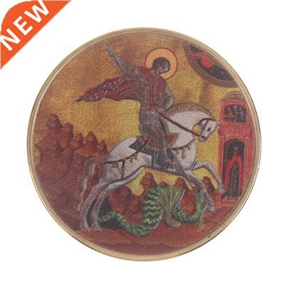 1Pc Metal Russian Saint George And The Dragon Colorful