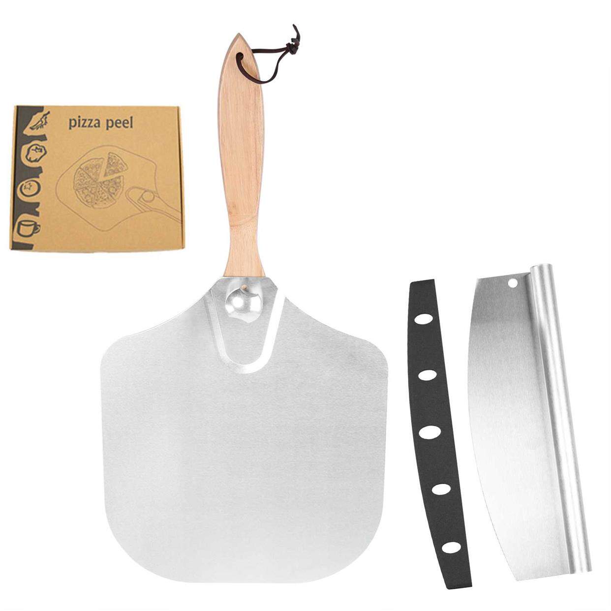 Pizza Peel Tools Sets Aluminum Pie Paddle with Foldable