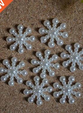 100Pcs Snowflke rtificil Fltbck Perl Christms Crd M