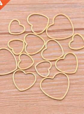 10pcs 3 Size Heart Charm Gold Stainless Steel Pendant Open B
