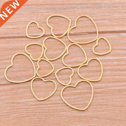 10pcs 3 Size Heart Charm Gold Stainless Steel Pendant Open B