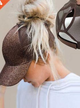 2021 Gltter Ponytal Women's Baseball Cap Women Snapback Me