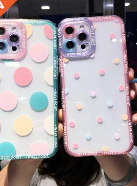 Colorful Cute Wave Poin Clear Phone Case For iPhone 13 Pro M