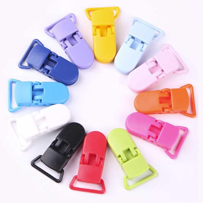 Multicolor 5pcs/lot 20mm Plastic Baby Pacifier Clips Transpa