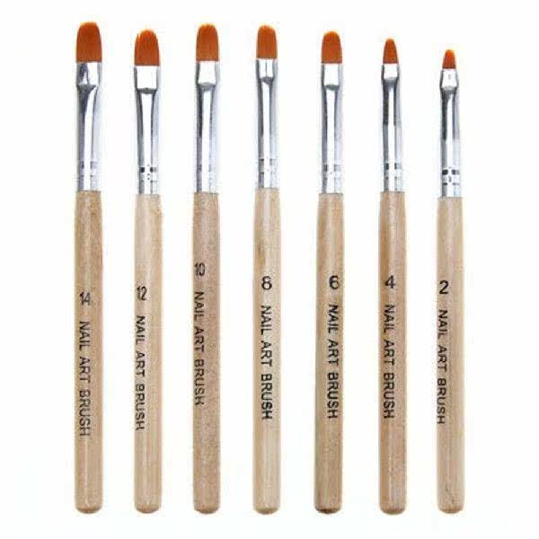 7Pcs Wooden Nail Painting Phototherapy Pen Brush Acrylic