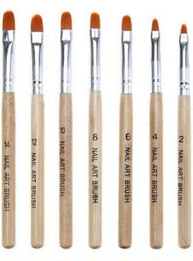 7Pcs Wooden Nail Painting Phototherapy Pen Brush Acrylic
