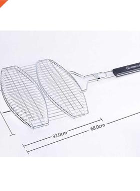 Double Fish-shape Barbecue Wire Mesh Grilling Basket Net