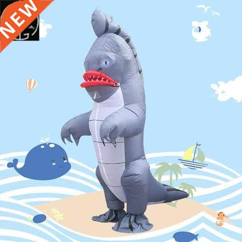 Funny big head fish inflatable clothes sand sculpture spoof