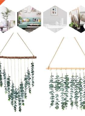 1 Set Simulation Eucalyptus Eye-catching Fadeless Wood Wall