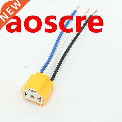 5 Pcs Car Vehicle Auto Light Lamp Flat 3 Pin H4 Ceramic Sock