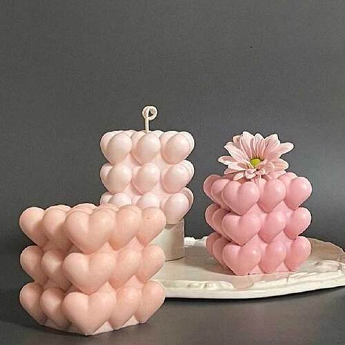 Geometric Love Rubik&cube Candle Silicone Mold DIY Magic