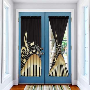 Piano Keys Note Music Gradient Door Curtains Decor Home