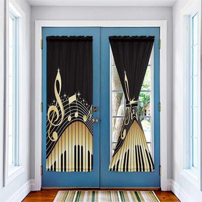 Piano Keys Note Music Gradient Door Curtains Decor Home