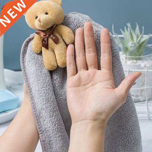 Cute Bear Coral Velvet Bathroom Supplies Soft Hand Towel