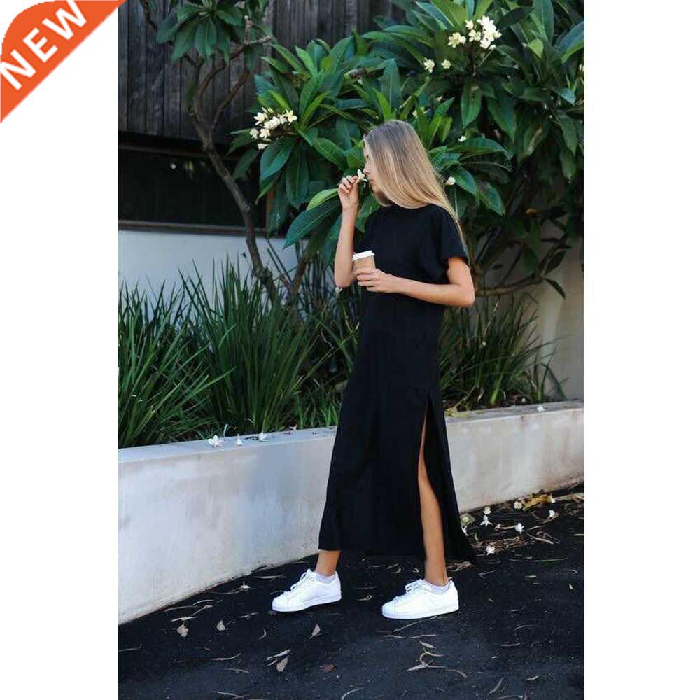 Maxi T Shirt Dress Women Summer Beach Sexy Party Bodycon Ele