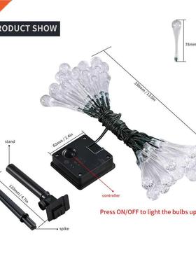 ICOCO Outdoor Solar String Lights 16 feet 30 LED Water Drop