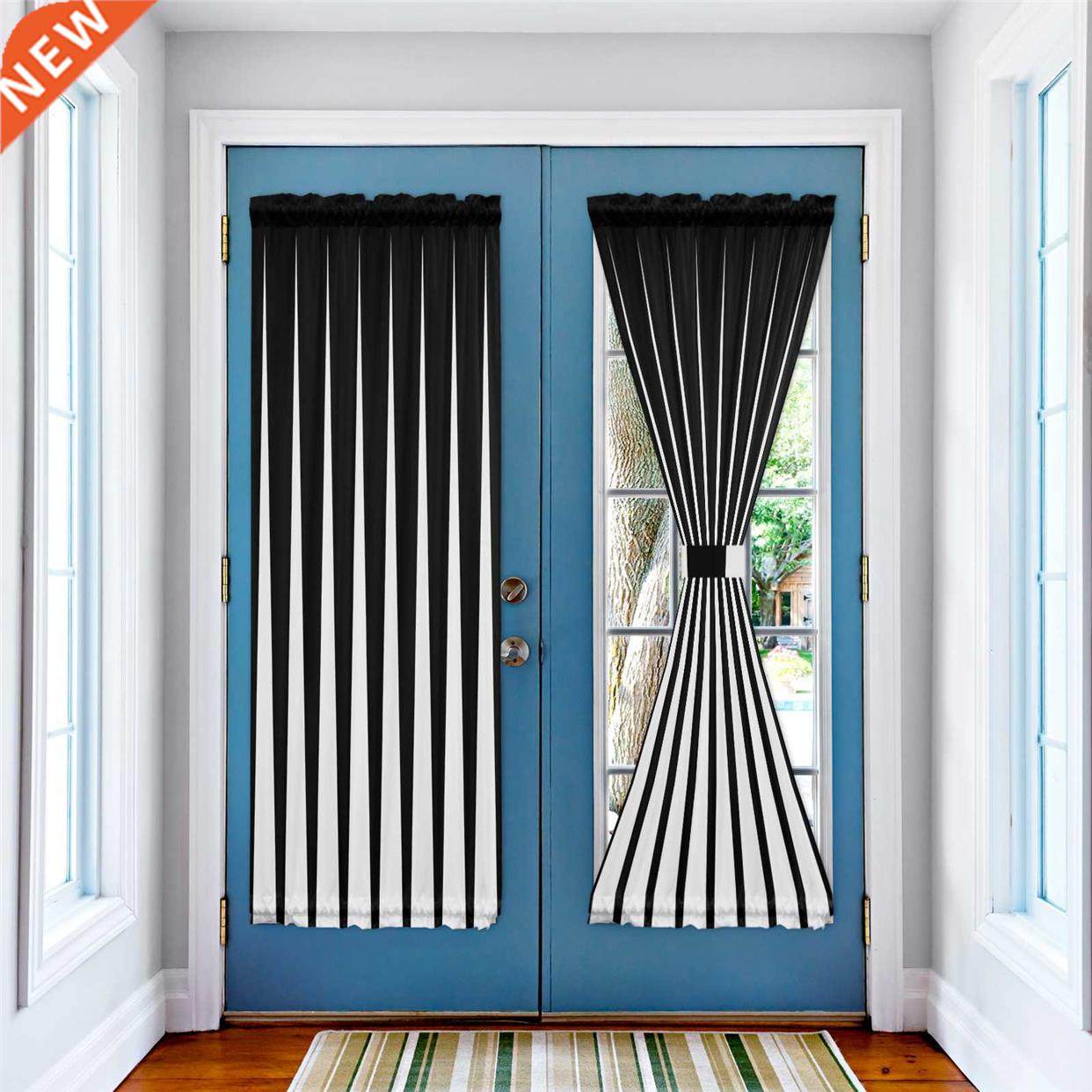 Black White Triangle Geometric Modern Curtains for Living