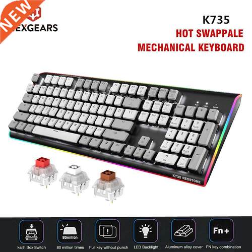 HEXGEARS K735 Hot Swap Switch Mechanical Keyboard 104 Key W