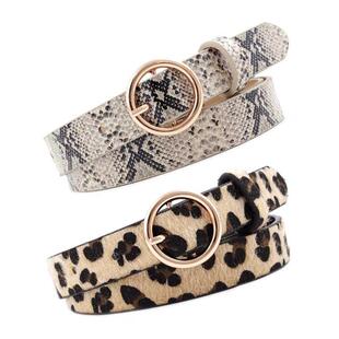 2021 Fashion Leopard Belt Women Snake Zebra Print Thin Horse