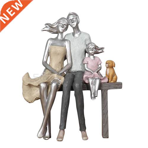 3pcs Nordic Resin Couples Memorial Day Happiness Family