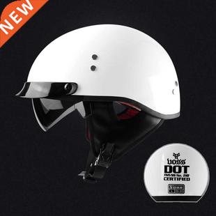 face open helmet motorcycle approve DOT Vintage black