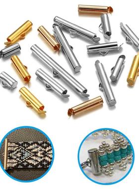 30-50Pcs/lot Crimp End Caps Slider Clasp Buckles Tubes  B