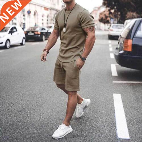 Ta&To Men's Tracksuit 2 Piece Set Summer Solid Sport Haw