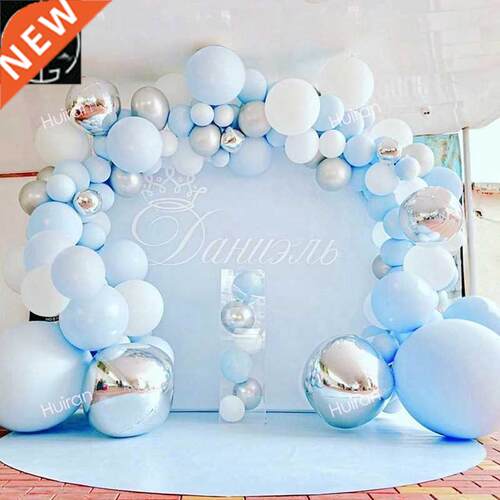 Blue Silver Gold Birthday Balloon Garland Arch Kit Wedding 1