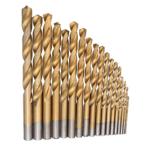 19Pcs Coated Drill its HSS Drill its Set Tool 1-10mm Power