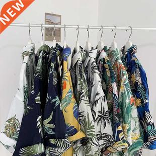 Privathinker Summer Men Casual Shirts Vintage Clothes Baggy