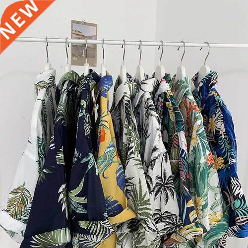 Privathinker Summer Men Casual Shirts Vintage Clothes Baggy