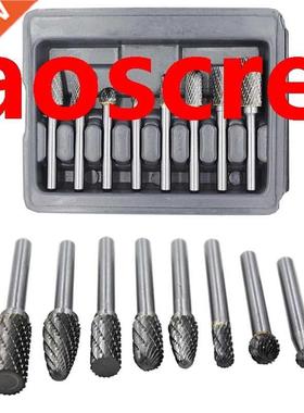 8Pcs Carbide Burr Set with 1/4 Inch(6.35mm) Shank Double Cut