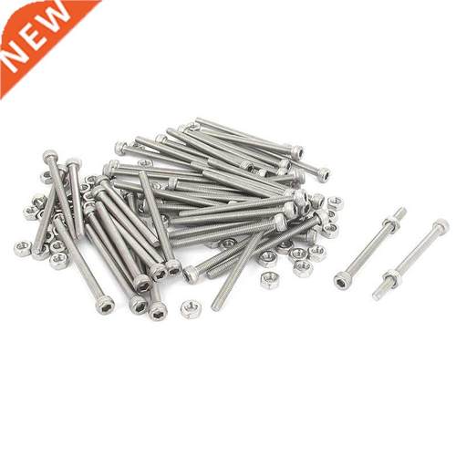 M3x 40mm hexagonal knurled head cap Screws Nuts 50 Pcs
