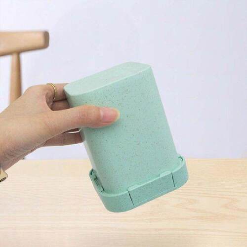 550ml Portable Lovely Shape Wheat Straw Square Lunch Box