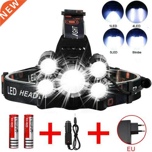 Ultra Bright LED Headlight USB DC Charging Headlamp