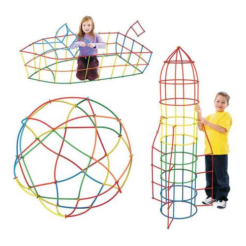 100/200/300 PCS 4D DIY Plastic Straw uilding locks Toy Set