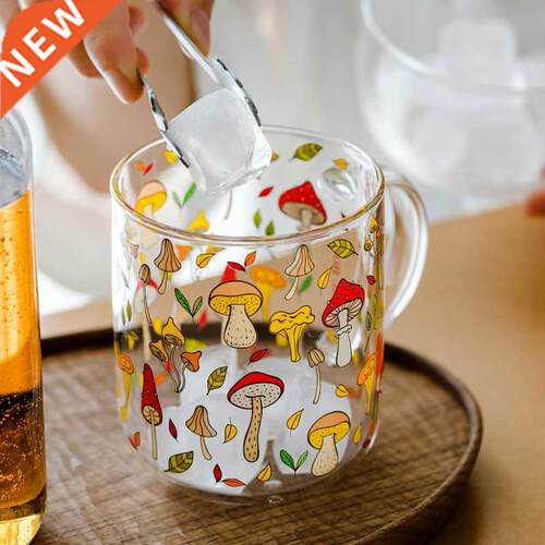 JINYOUJIA Heat-Resistant With Handle Glass Mug Breakfast Mil