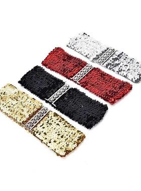 Women Shinny Cummerbund High Fashion Metallic Sequin Women D